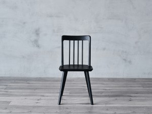 Canteen Black Solid wood Dining Chair