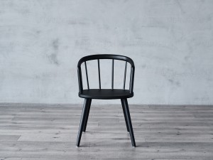 Restaurant Antique Black Wooden Dining Chair