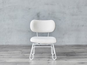 Modernong White Leather Lounge Dining Chair
