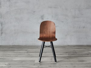 מושב וגב כיסא אוכל מעץ דיקט עם רגלי עץ מלא
