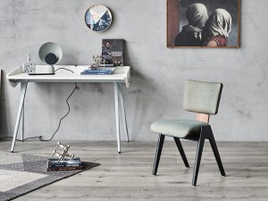 Chaise de salle à manger d'intérieur en tissu avec pieds en bois