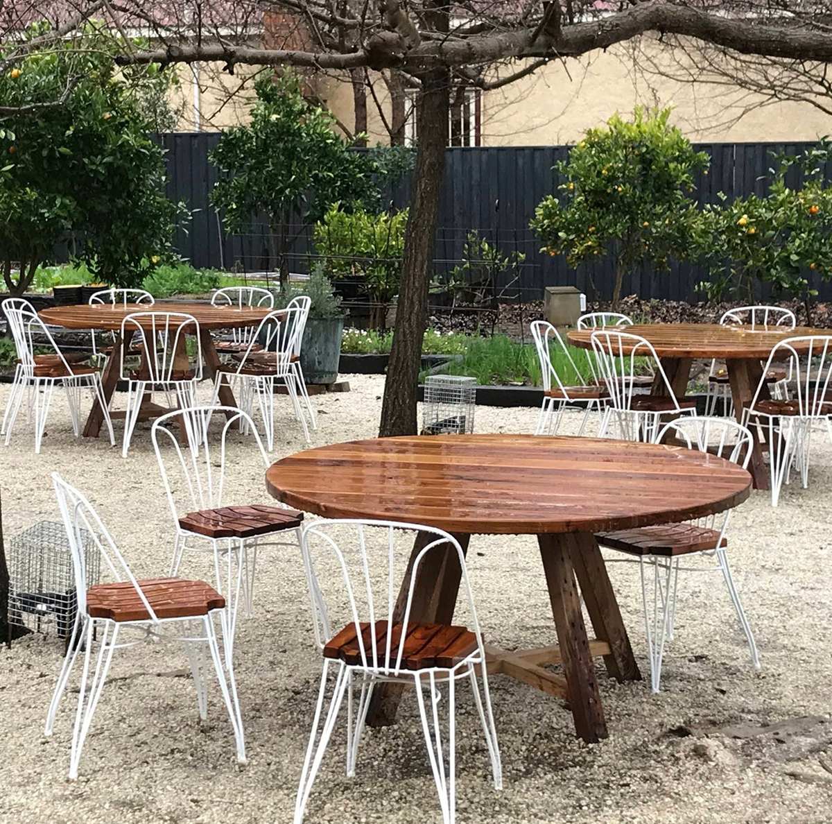 designer outdoor table and chairs