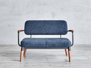 2 vietų prancūziška kaimiška lininė sofa