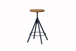 Metal Frame Adjustable Wooden High Bar Stools