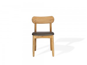 Трапезен стол с масивна дървена конструкция и тапицирана седалка