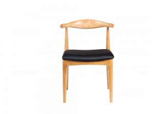 Chaise de salle à manger design en bois de restaurant avec tapisserie