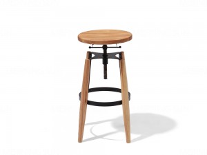 Yakasarudzika Dhizaini ine Round Wooden Seat uye Makumbo