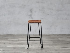 Vintage Style Industrial Bar Stool Mei Metal Base