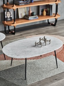 Saksalaistyylinen valkoinen marmori sohva, kahvi-teepöytä