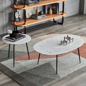 Kontemporaryong White Marble Coffee Table