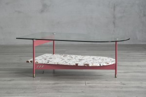 Uyilo lwangoku lweglasi yeTerrazzo yeMarble Coffee Table