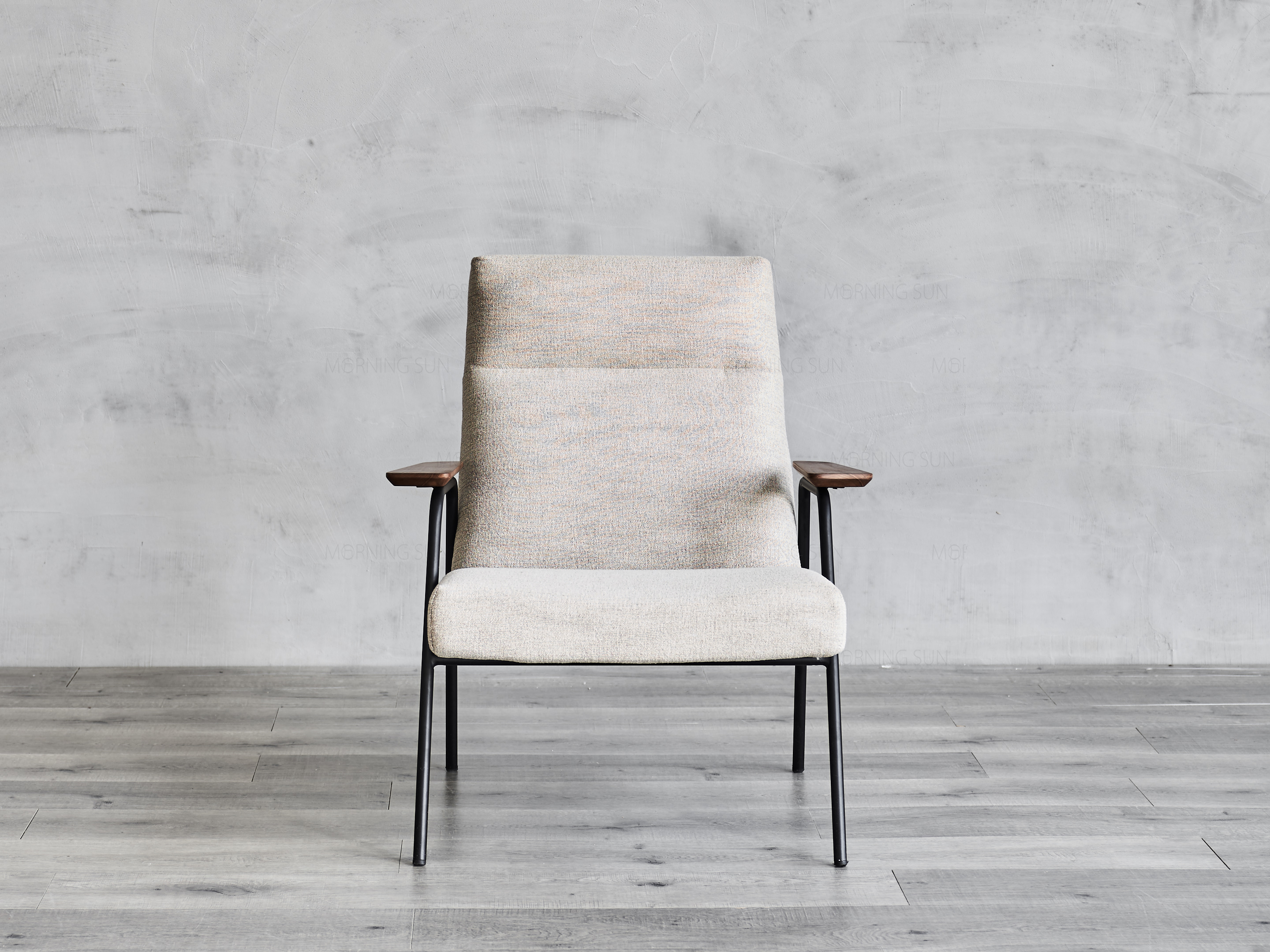 Big discounting Metal Gold Bar Chair - European Style Lounge White Fabric Sofa Chair – Yezhi
